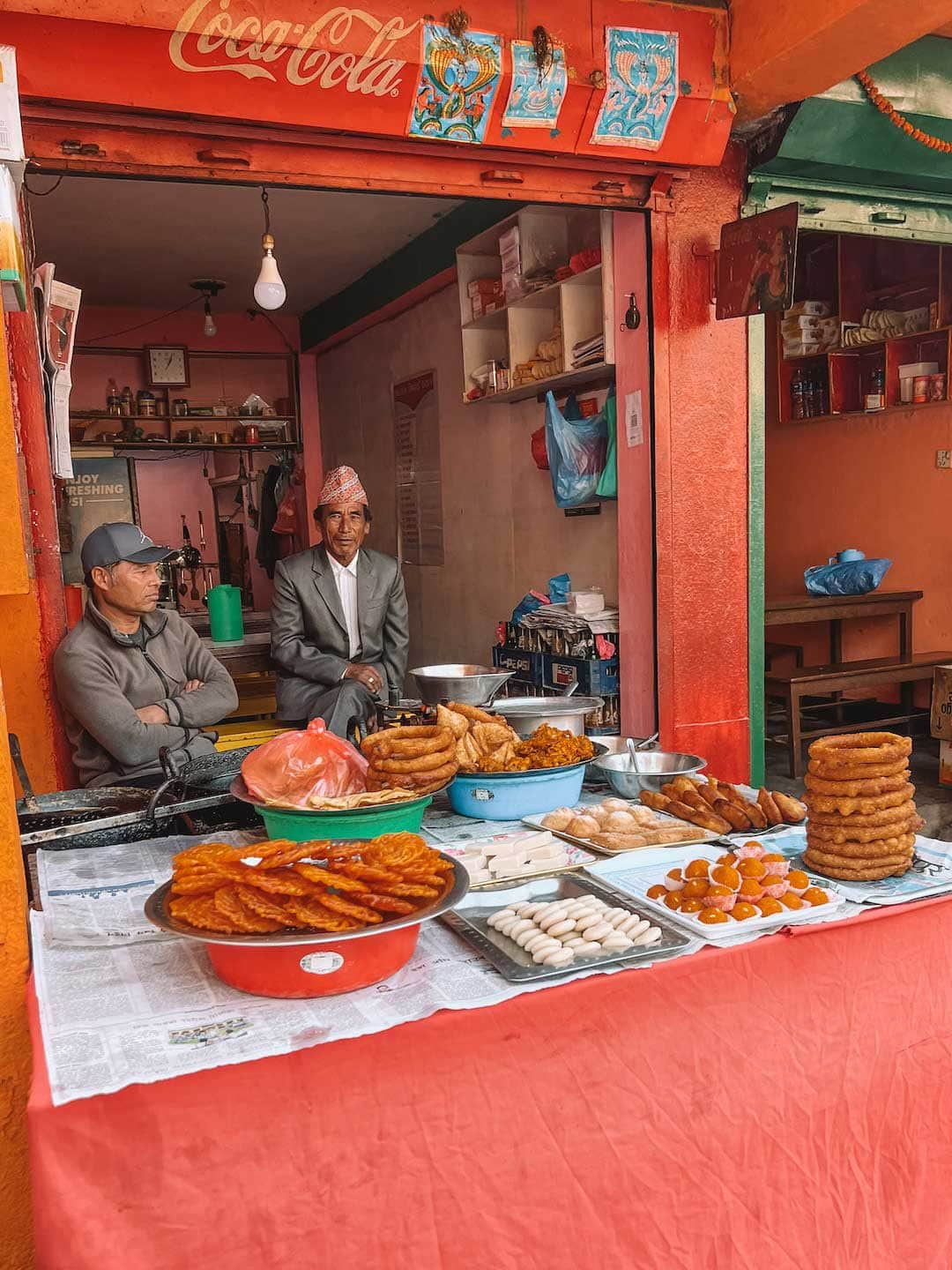Street food stall in Kathmandu, Nepal
