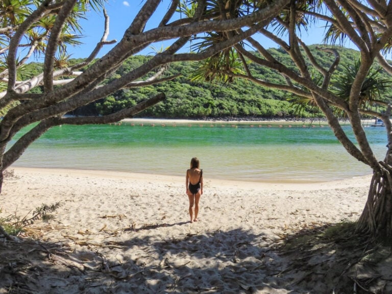 elyse standing on the beach at the Gold Coast, Tallebudgera Creek