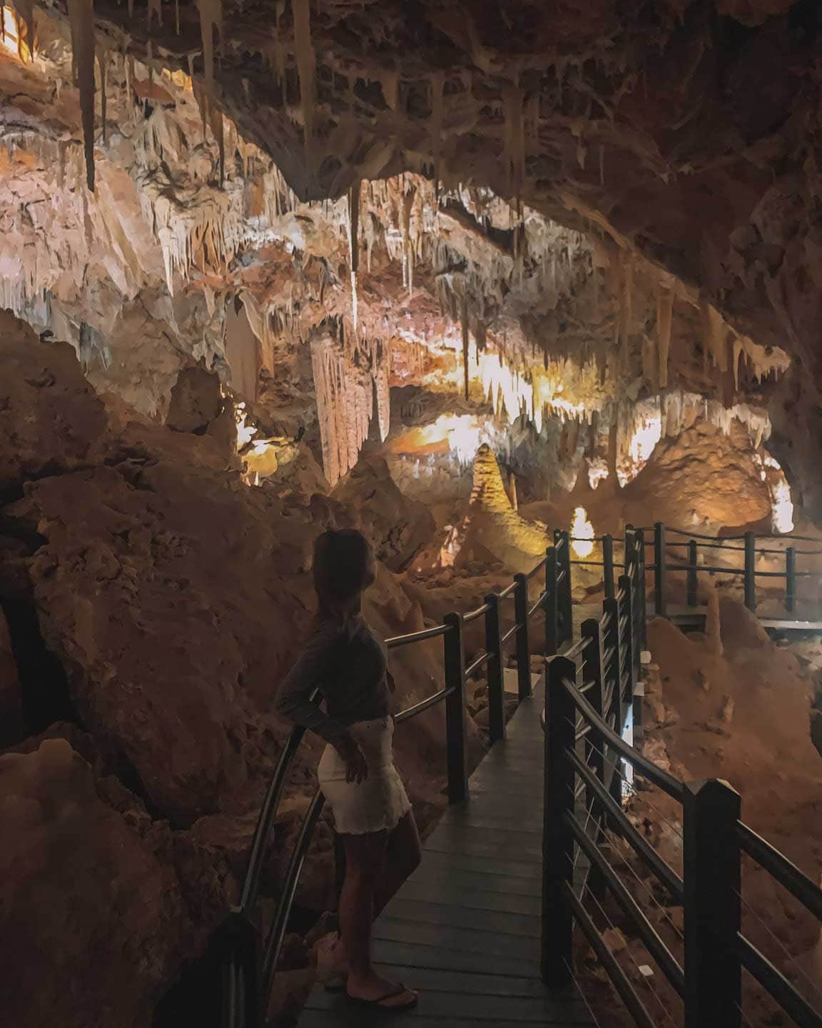 Inside Ngilgi Caves, an underground cave in Margaret River WA