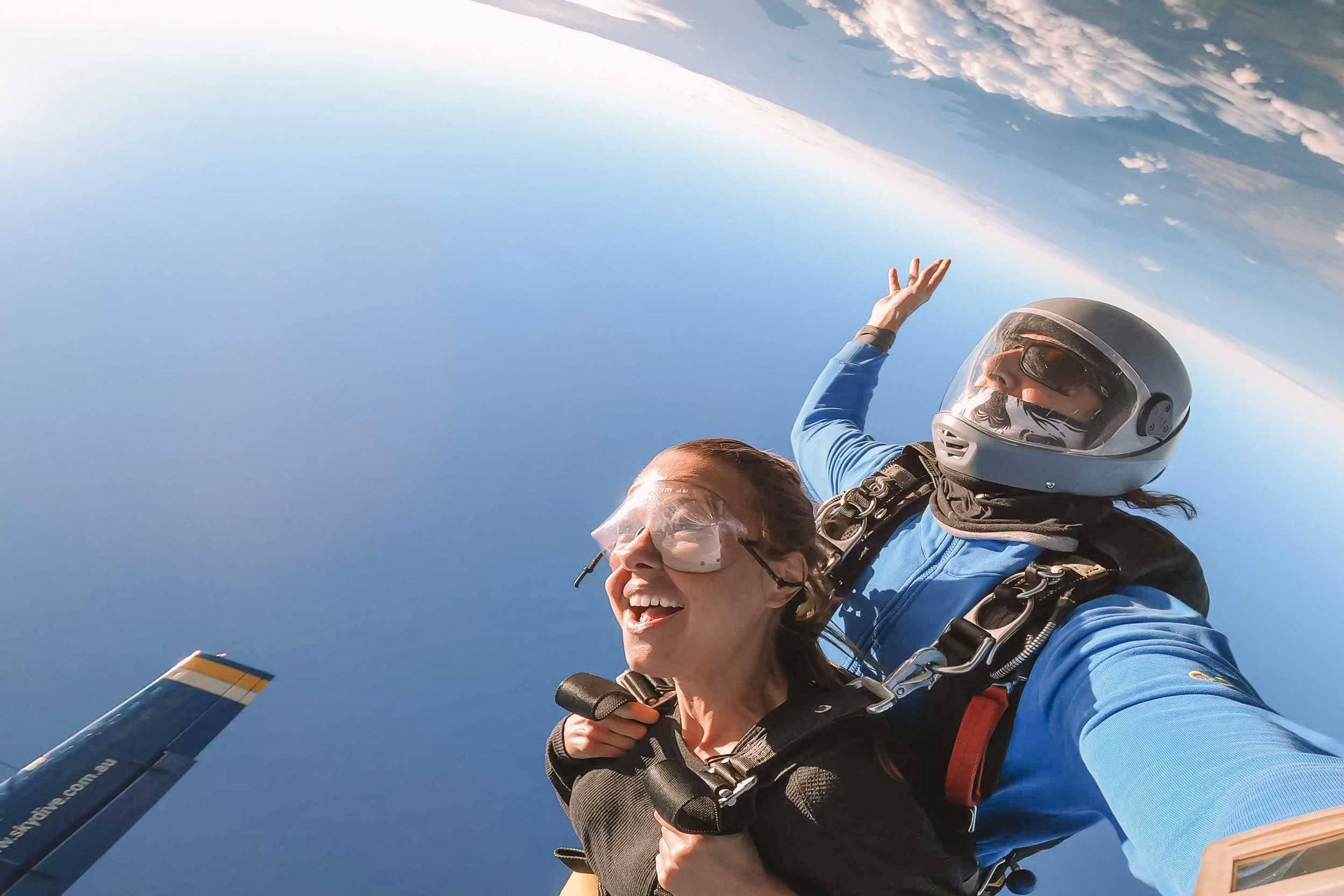 Free-falling out of a plane from 15000ft in the Whitsundays with Skydive Australia