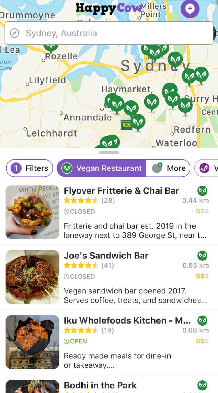 This is a screenshot from an app I use when travelling Australia, Happy Cow can find Vegan friendly restaurants