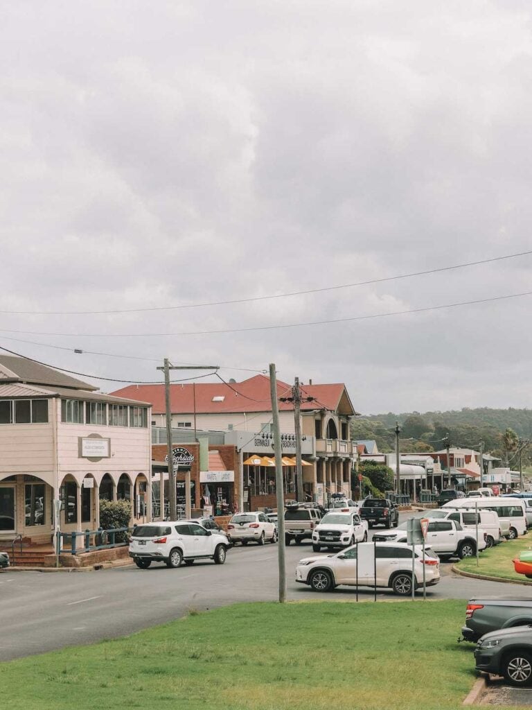 Main Street in Bermagui, many of these businesses are recommended in this guide to the sapphire coast