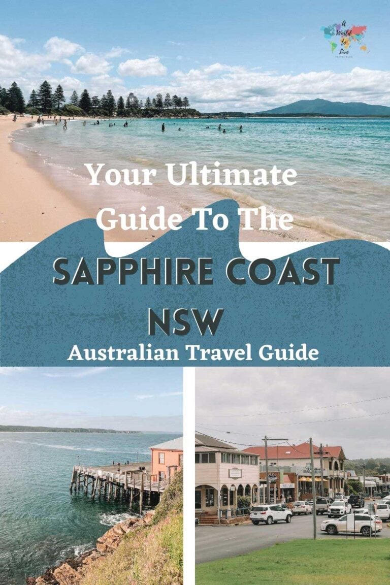 Pin my guide to the Sapphire Coast in New South Wales. 3 images of the beach and scenery along the coast