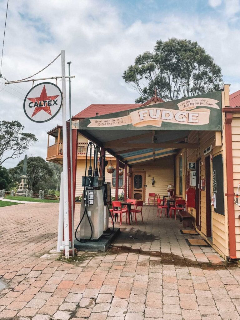 An old Caltex petrol station in Central Tilba, NSW