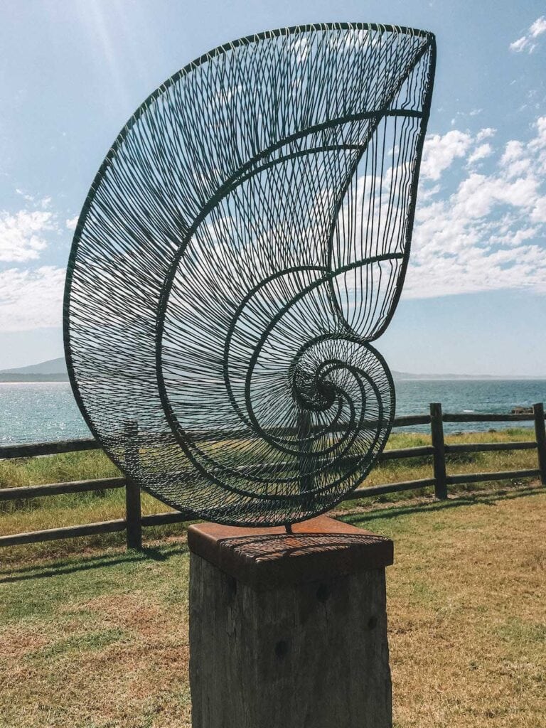 A seashell Sculpture in Bermagui. A yearly event in Bermagui