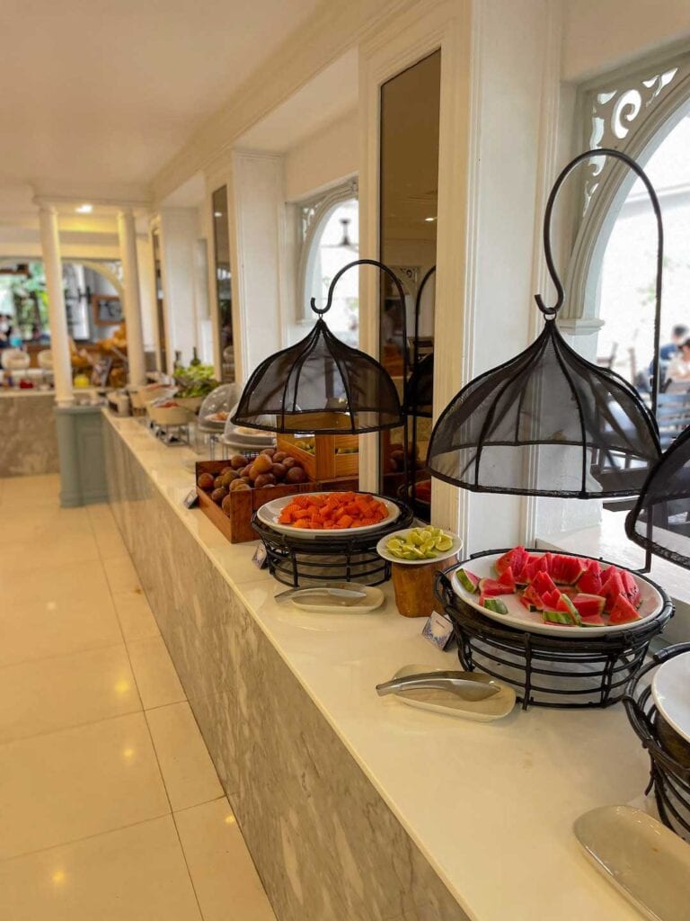 Buffet breakfast set up at Thavorn Palm Beach Resort in Karon