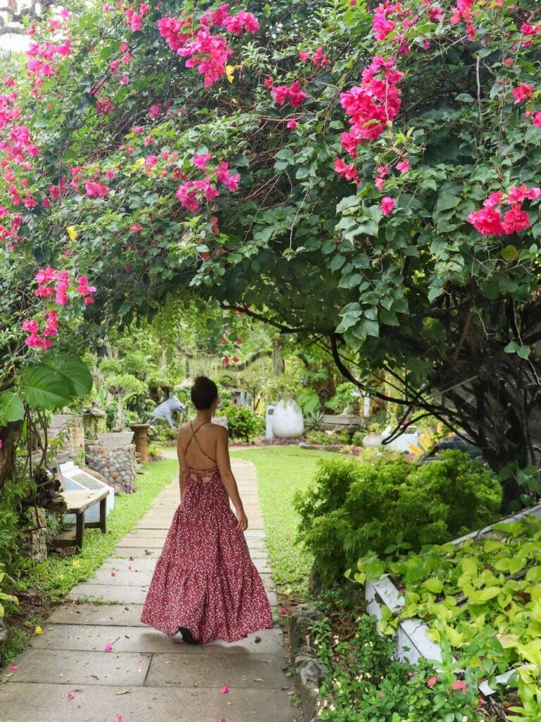 Morning walks in the orchard garden at Thavorn resorts