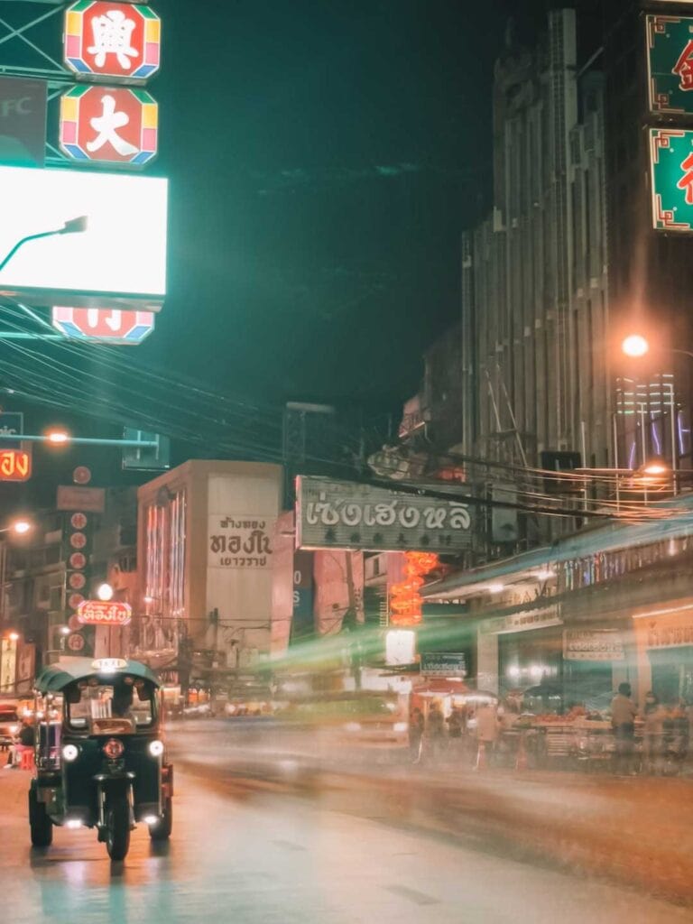 An image of a Bangkok street at night