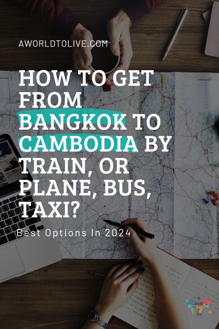 A image of a map and two people planning a trip between Bangkok and Siem Reap