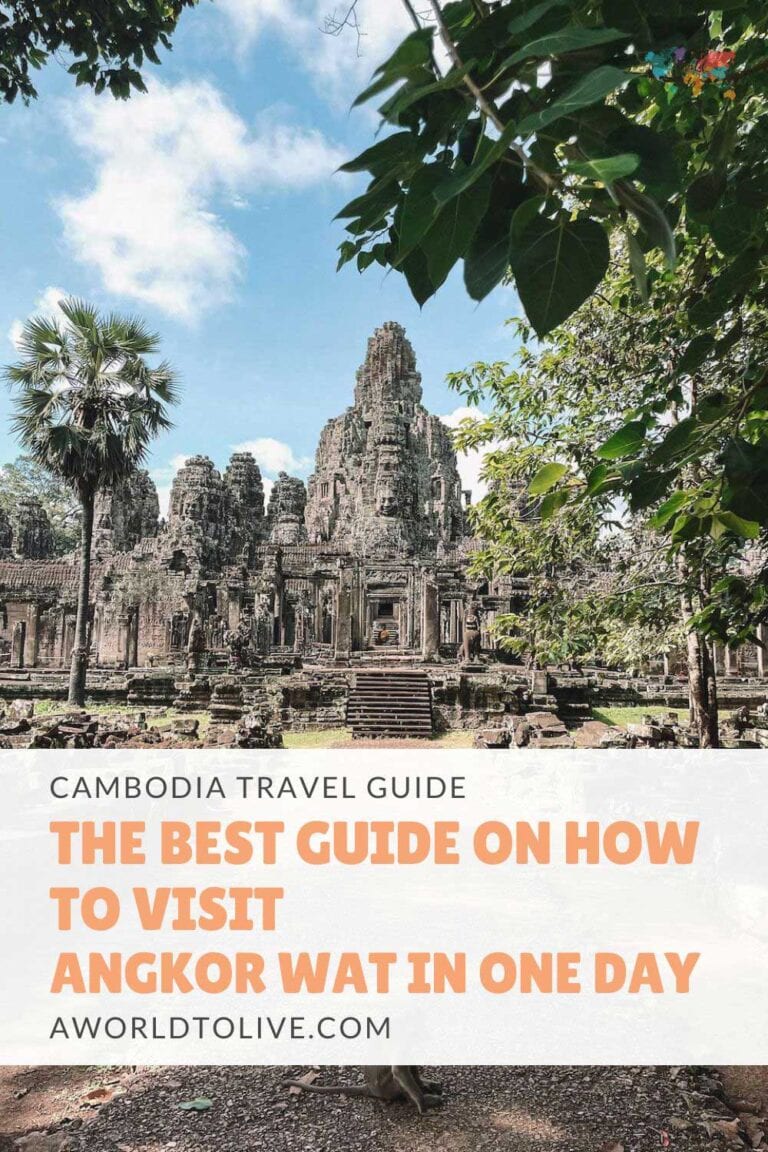 Temples of Angkor Wat and text with blogs title