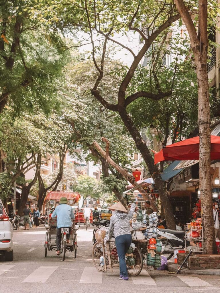 The busy streets on Hanoi
