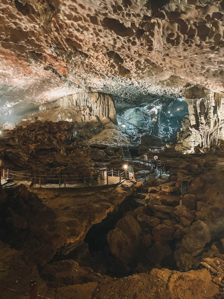 Inside the stunning sung sot cave, walk ways have been built through the cave for easy access