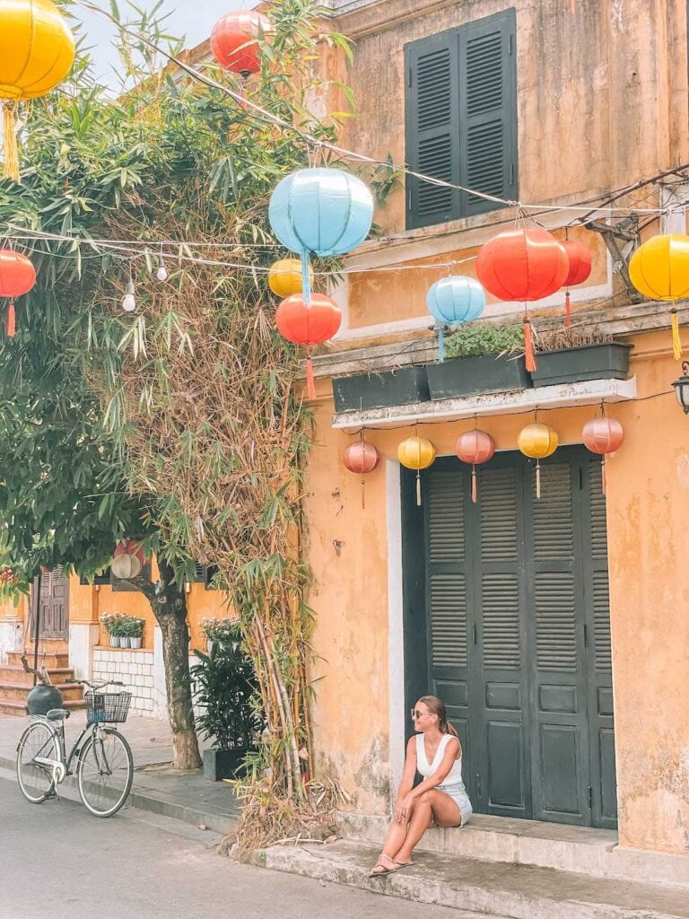 sitting on the quiet streets of old town hoi an