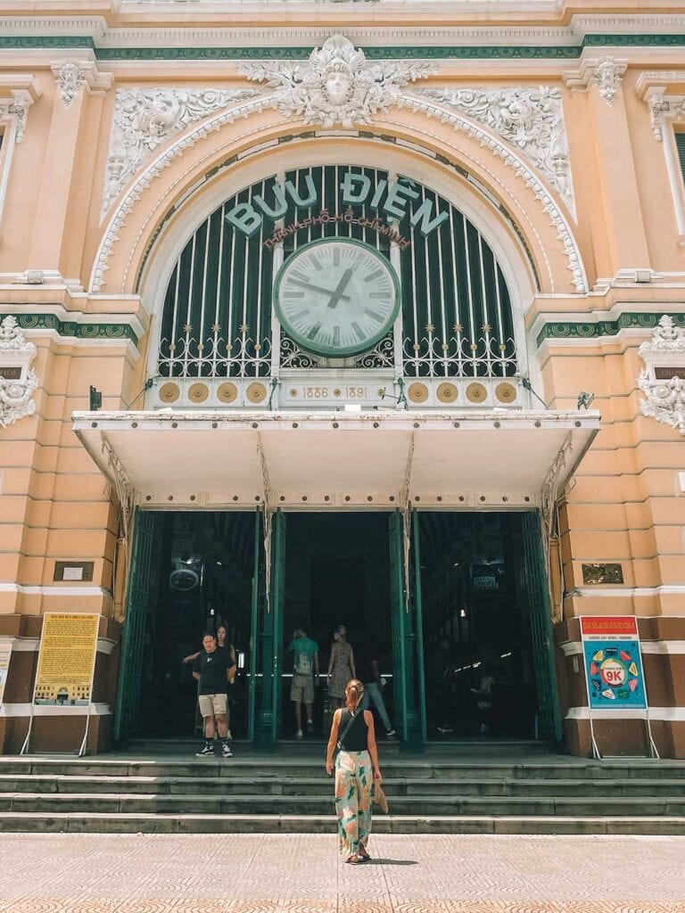 front entrance of saigon central post office. visiting during 1 day in Ho Chi Minh City