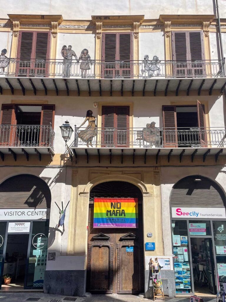 Front entrance to the no mafia Memorial in Palermo