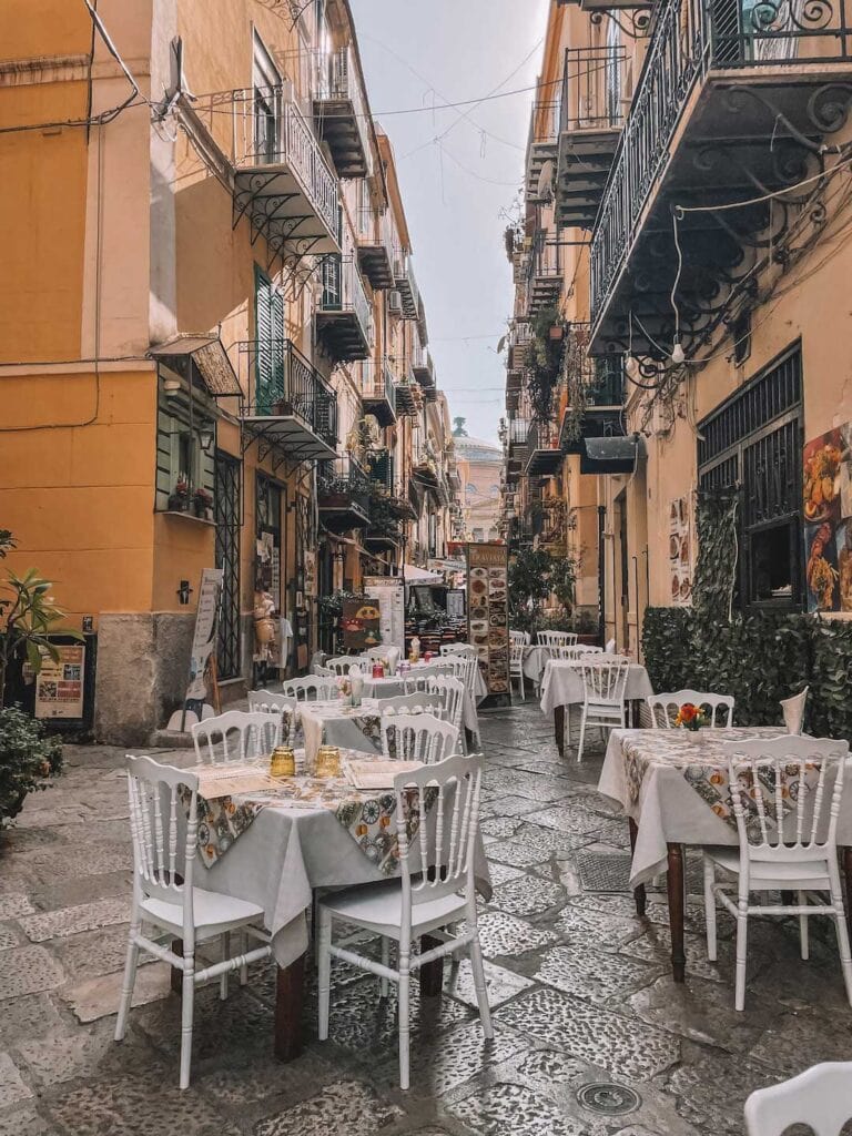 Outdoor dining in Palermo Sicily