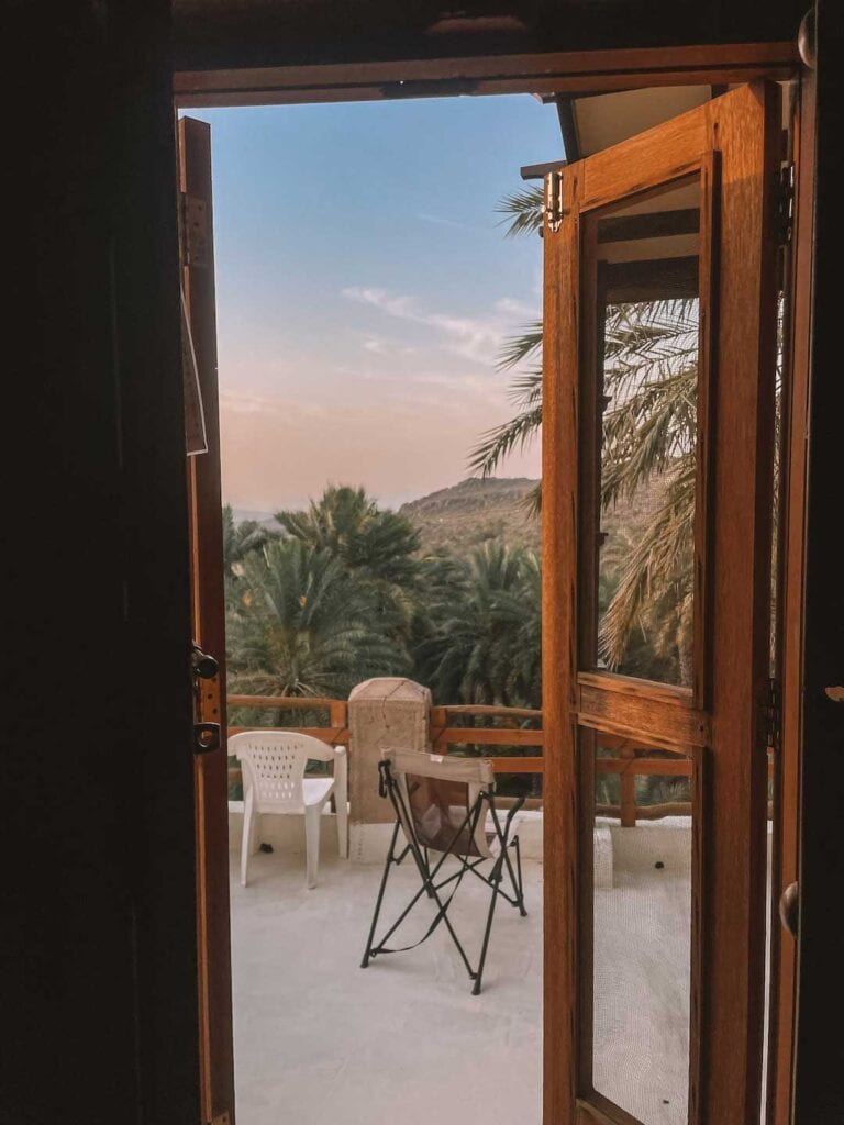 Recommended accommodation in Oman. View from your room at Misfah Old House