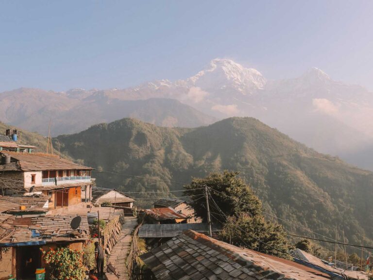 views of the Annapurna mountains in Nepal