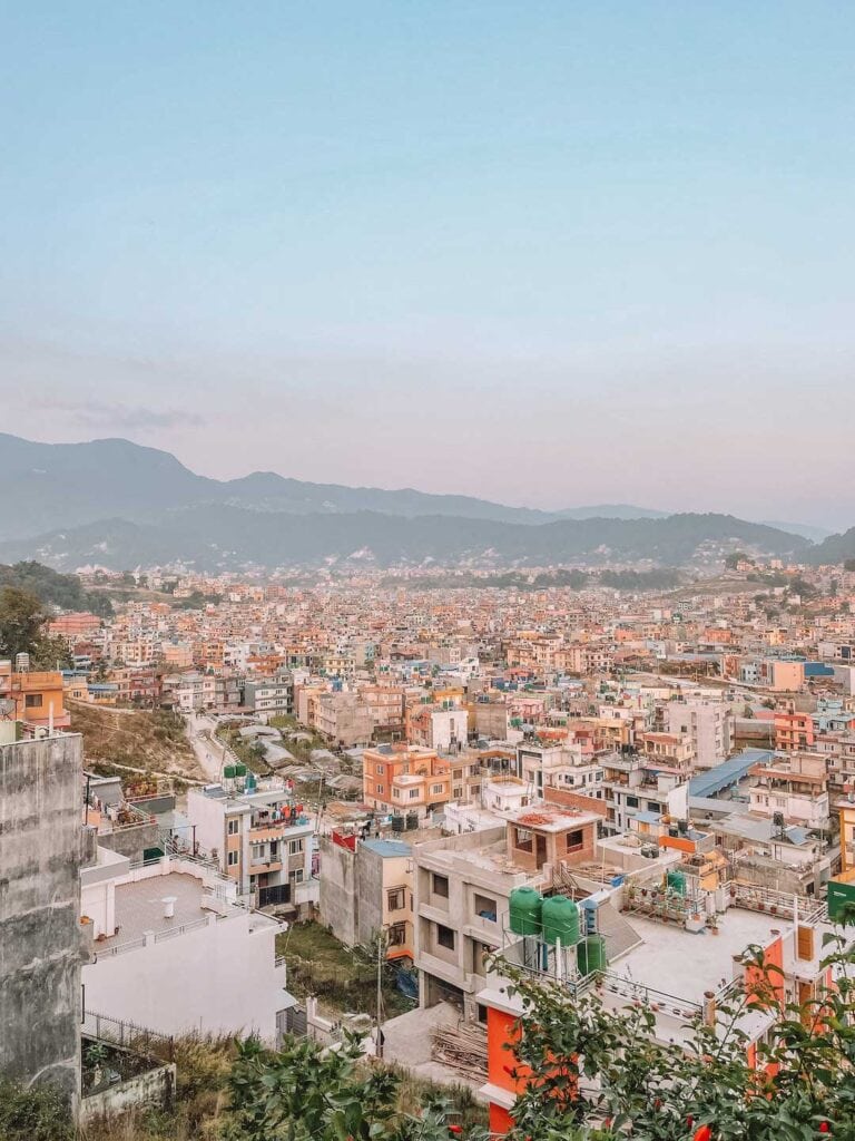 View of busy suburbs in Kathmandu