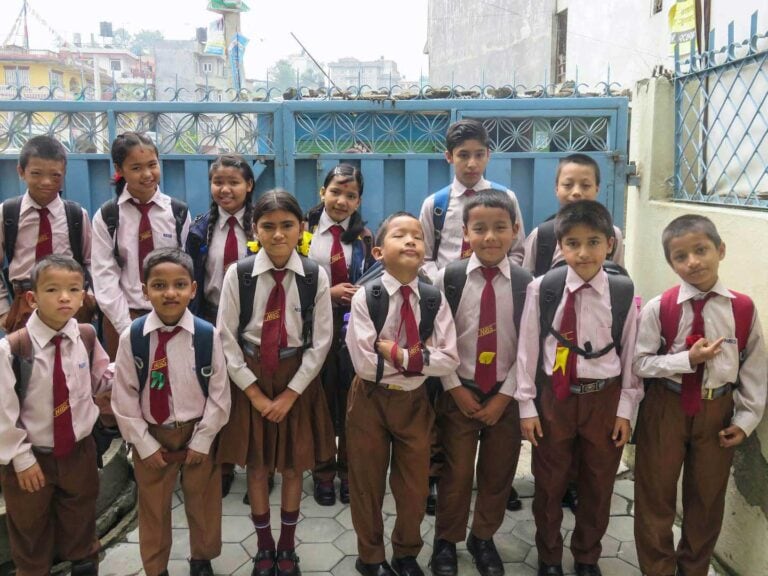 Kids in Nepal ready to go to school