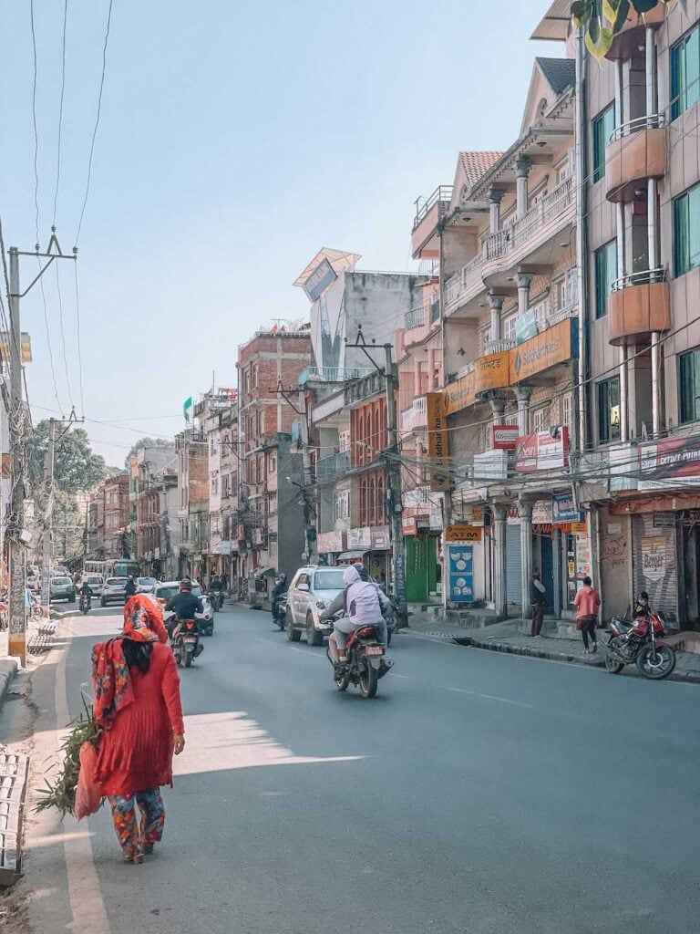 local streets in Kathmandu