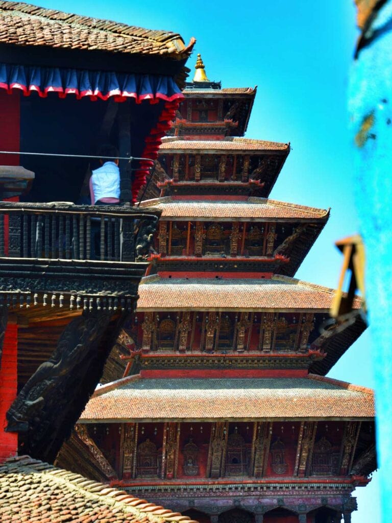 one of the main temples in Bhaktapur Darbur Square in Nepal