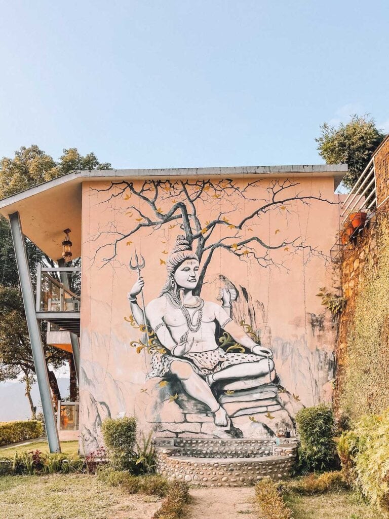 Wall art at Green Valley Resort, this is one of the weekend getaways from Kathmandu