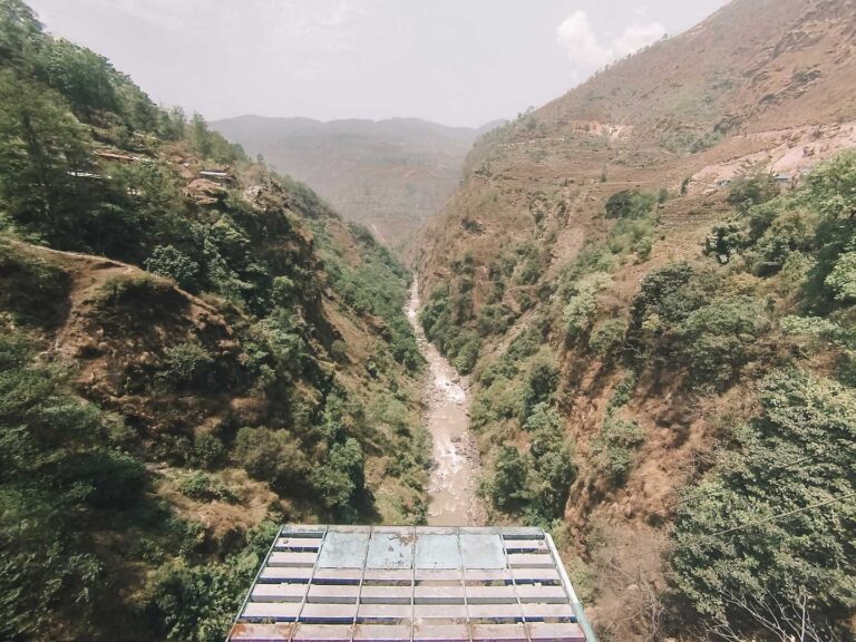 An old photo from The Last Resort in Nepal. Bungy Jump platform