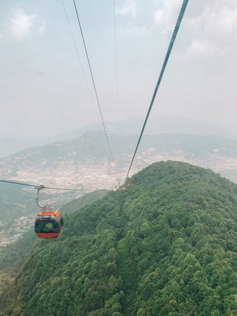 View from the Cable Car Chandragiri Hills