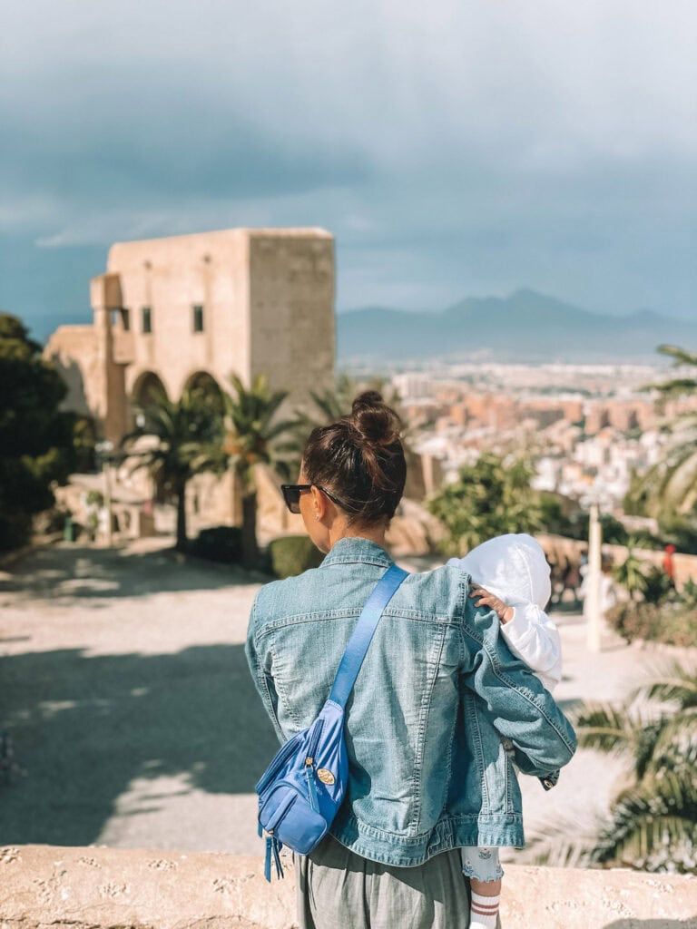 Standing in Castillo de Santa Barbara, Alicante Old Town