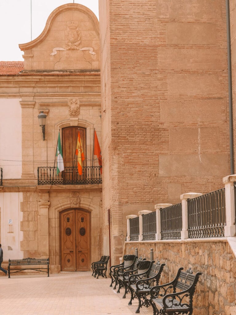 Main square in the town of Vera on a quiet day