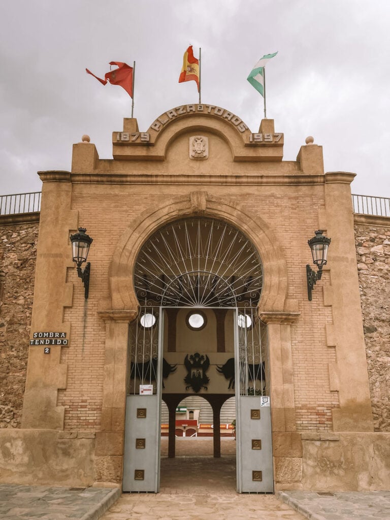 Front entrance of the Bull ring in Spain