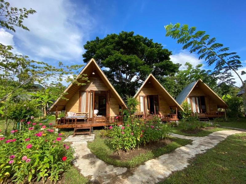 Bungalows at a charming farmstay in Pai, northern thailand