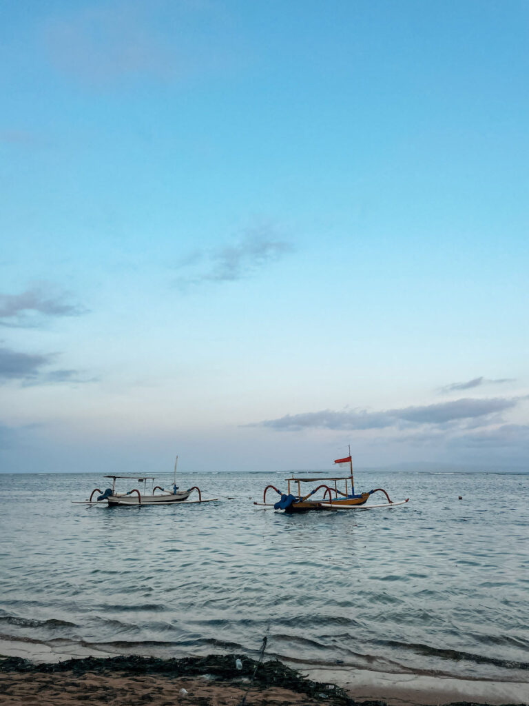 Sun setting in Sanur, Bali