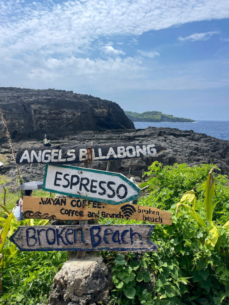 signs directing visitors at Nusa Penida
