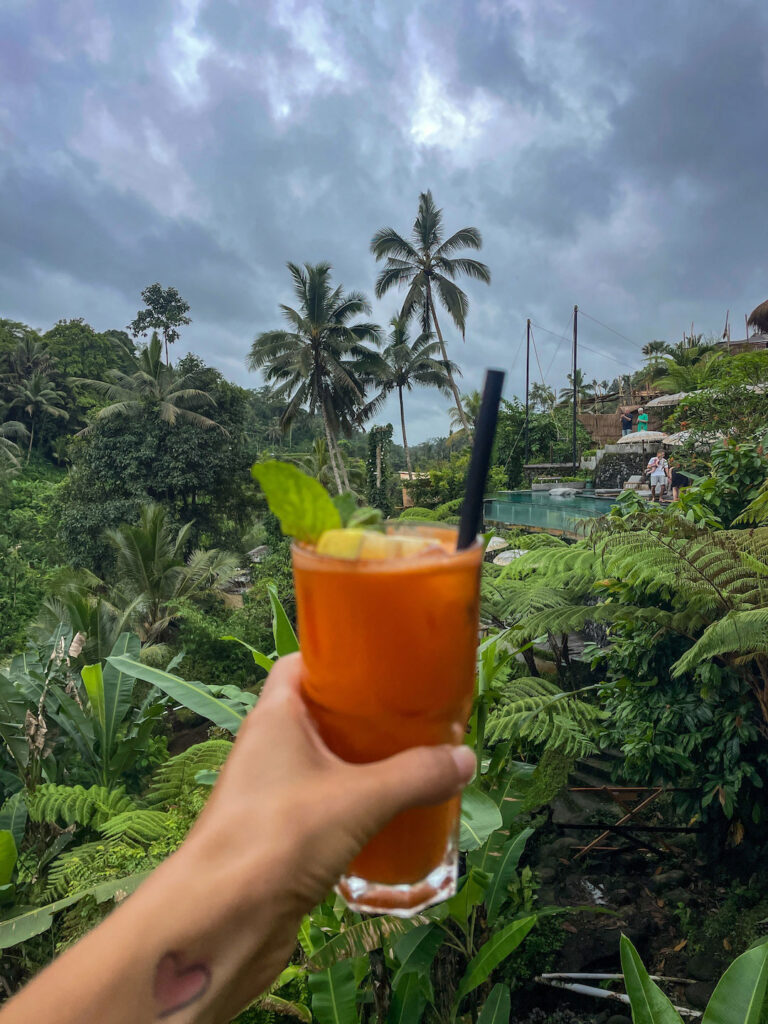 fresh juice served at Tis Cafe near Ubud
