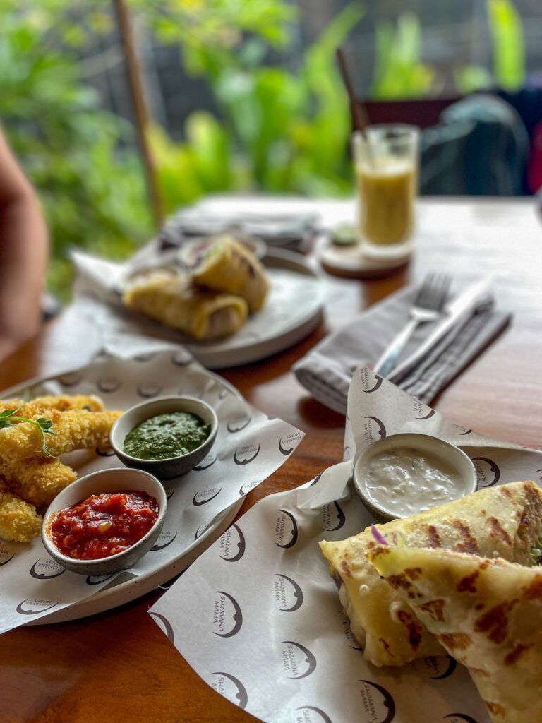 Vegan food served at Shamana Mama, Ubud