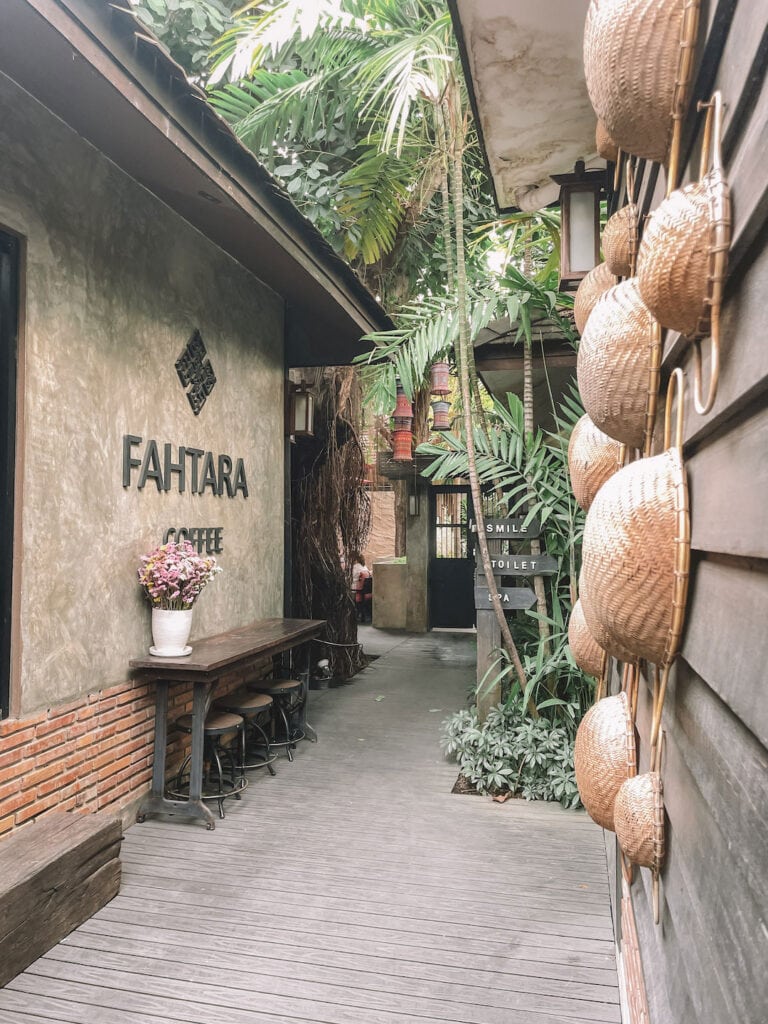 Entrance to a beautiful cafe in Chiang Mai, Fahtara Coffee