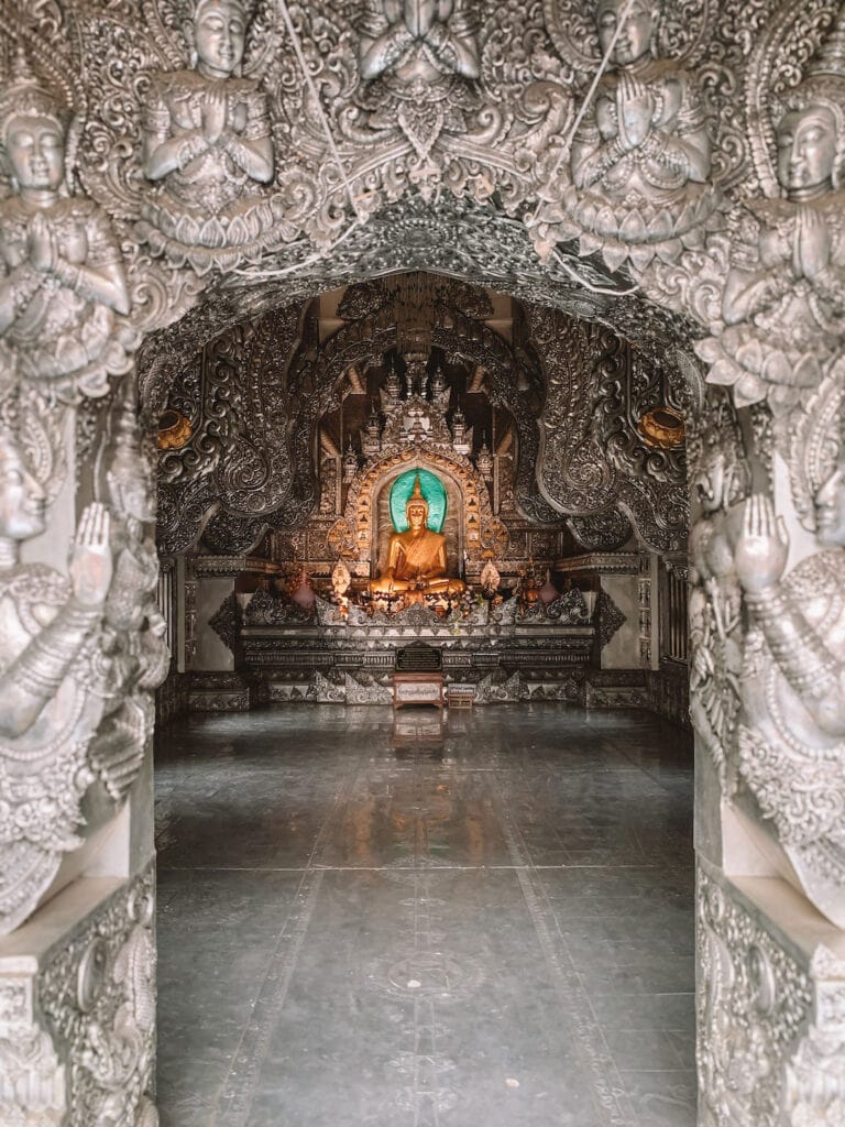 Inside the silver temple in Chiang Mai, only men are allowed inside