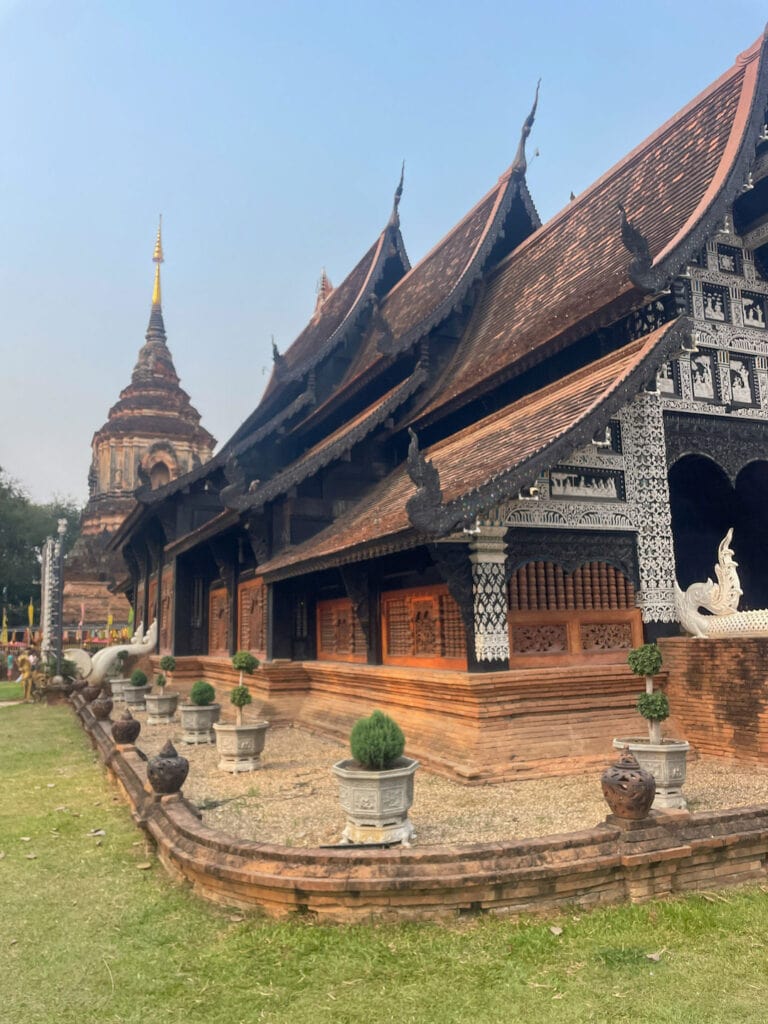 Stunning three tiered roof of Wat Lok Moli, visit as part of Chiang Mai itinerary