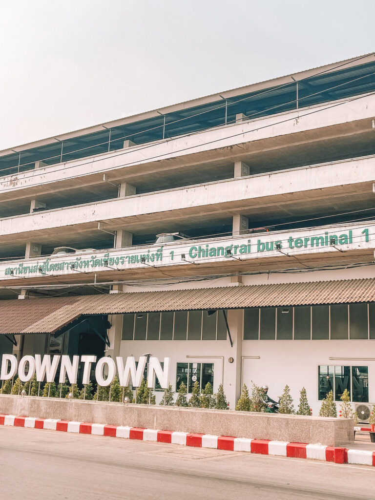 Exterior of Chiang Rai Bus Terminal 1 downtown, main departure point for the Green Bus to Chiang Mai