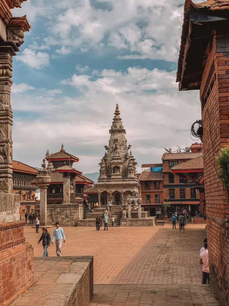 main square at Bhaktapur durbar square in Nepal
