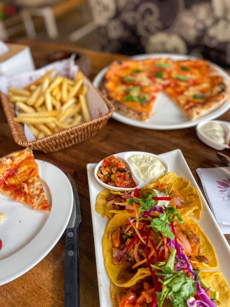 Pizza and Tacos for lunch in Thamel