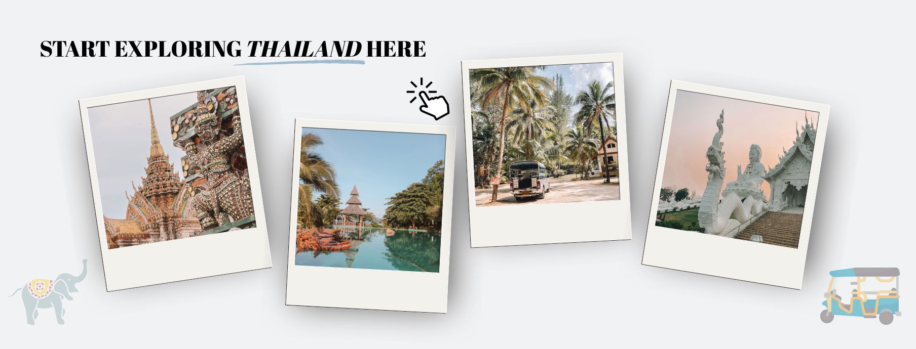 Photos of different parts of Thailand. Click here to learn more about Thailand