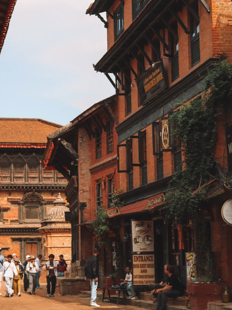 old buildings on ancient streets in bhaktapur